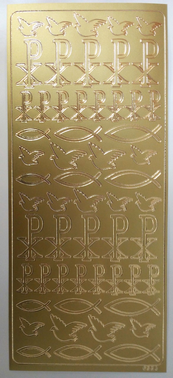 stickers dorés de communion pour décoration : calice hostie et épis de ble